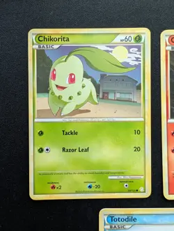 NM Pokemon Totodile Chikorita Cyndaquil 3 Regular Card Lot HeartGold SoulSilver - Image 2