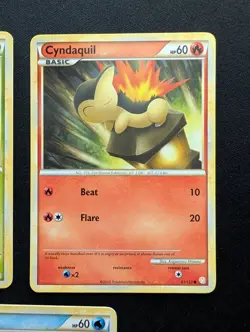 NM Pokemon Totodile Chikorita Cyndaquil 3 Regular Card Lot HeartGold SoulSilver - Image 3