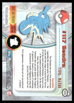 Pokemon Cards Seadra #117 Topps Trading Cards Series 2 NM *1 - Image 2