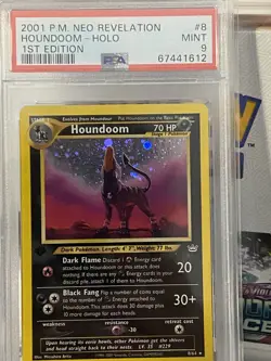 2001 Pokemon Neo Revelation 1st Edition Holo Houndoom #8 PSA 9 MINT - Image 3