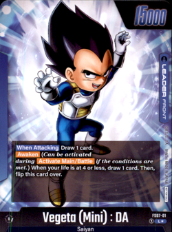 Vegeta Mini DA FS07-01 Gold Leader Tournament Promo Dragon Ball Card English Fus - Image 2