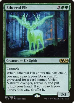MTG ETHEREAL ELK 299 - CORE SET 2020 M20 - SEARCH FOR VIVIEN NATURE'S AVENGER - Image 1
