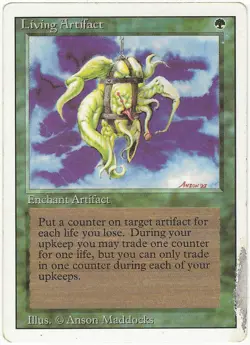 MTG Living Artifact Revised Edition Rare HP - Image 1