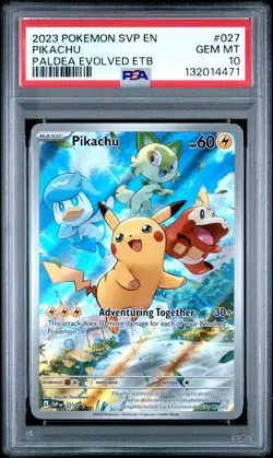 2023 POKEMON SVP EN-SV BLACK STAR PROMO #027 PIKACHU PSA 10 - Image 1