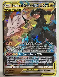 Reshiram & Zekrom GX 157/236 Ultra Rare Holo Cosmic Eclipse Pokemon TCG - Image 1