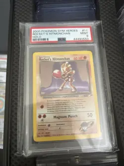 Rocket's Hitmonchan 11/132 Holo Gym Heroes Pokemon PSA 9 - Image 1