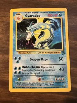 Pokemon Gyarados 7/130 Base Set 2 Holo LP - Image 1