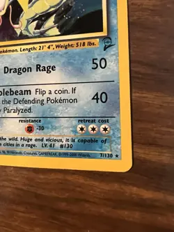 Pokemon Gyarados 7/130 Base Set 2 Holo LP - Image 4