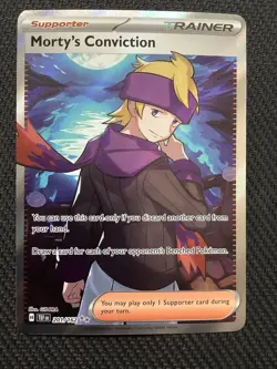 Morty's Conviction - 201/162 Ultra Rare Pokemon TCG SV05: Temporal Forces NM - Image 1