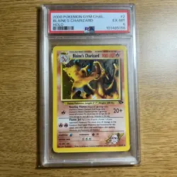 2000 Pokemon Blaine's Charizard Holo Gym Challenge PSA 6 *SWIRL* - Image 1