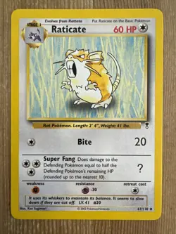 Raticate 61/110 Uncommon Legendary Collection 2002 Pokemon WOTC Vintage VLP - Image 1