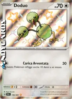 DODUO 199/091 • Rara Shiny • Destino di Paldea PAF POKEMON - Image 1