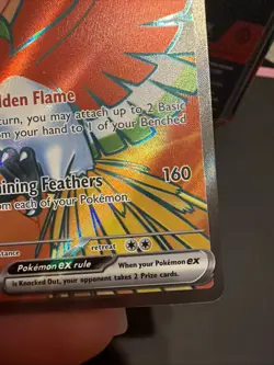 Ethan's Ho-Oh ex Full Art 209/182 Pokemon TCG Destined Rivals NM Pack Fresh - Image 4