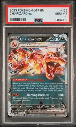 2023 POKEMON OBF EN-OBSIDIAN FLAMES #125 CHARIZARD EX PSA 10 - Image 1