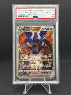 Lucario VSTAR SWSH291 Crown Zenith ETB Black Star Promo Pokemon TCG PSA 10 - Image 1