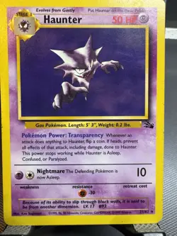 Pokemon TCG Haunter Base Set 21/62 Fossil, 1999 Non-Holo Rare Card LP - Image 1