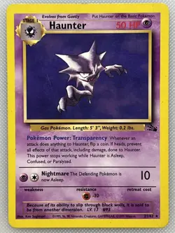 Pokemon TCG Haunter 21/62 Fossil Rare Non-Holo Card Rare WOTC 1999 - Image 1