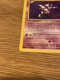 Pokemon TCG Haunter Fossil Card 21/62 Rare, 1999 Vintage Non-Holo - Image 4