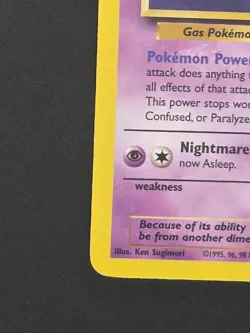 Pokemon TCG Haunter Fossil Card 21/62 Regular Rare, 1999 Vintage Non-Holo - Image 3
