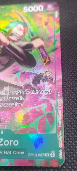 One Piece TCG OP-15/EB04 Roronoa Zoro OP13–037 Treasure Rare - Image 4