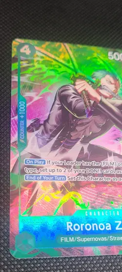 One Piece TCG OP-15/EB04 Roronoa Zoro OP13–037 Treasure Rare - Image 5