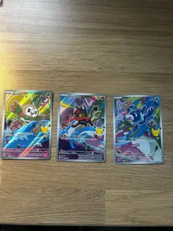 Pokemon First Partner Illustration Collection Alola Rowlet, Litten, Popplio - Image 1
