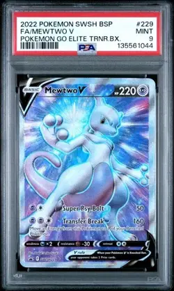 MEWTWO V #229 PSA 9 • 2022 POKEMON SWSH BLACK STAR PROMO FULL ART - Image 1