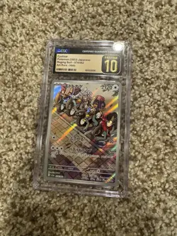 CGC 10 PRISTINE CYCLIZAR AR RAGING SURF 074/062 Pokemon Japanese SV3a Art Rare - Image 1