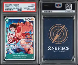 2026 ONE PIECE PROMOS #005 MONKEY D. LUFFY RED BULL DBL DON SQ-PRTCPTN PSA 10 - Image 3