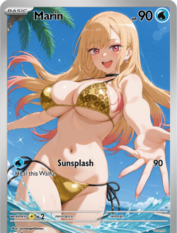 LoveangelGames-Waifu Universe Season 2- Custom Card-Marin-Sunplash - Image 1