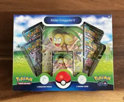 Pokemon GO TCG Trading Card Game: Alolan Exeggutor V Box - 4 Booster Packs 820650870545 - Image 1