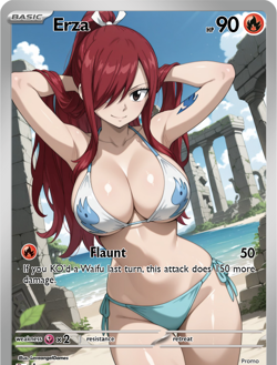 LoveangelGames-Waifu Universe Season 2- Custom Card-Erza-Flaunt - Image 1