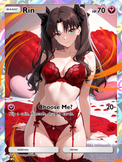 LoveangelGames-Waifu Universe Season 4- Custom Card-Valentine-Rin - Image 1