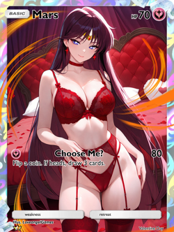 LoveangelGames-Waifu Universe Season 4- Custom Card-Valentine-Mars - Image 1