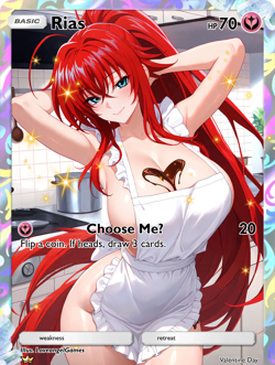 LoveangelGames-Waifu Universe Season 4- Custom Card-Valentine-Rias Choose - Image 1