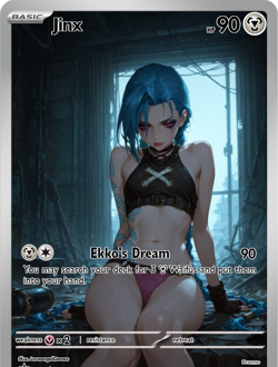 LoveangelGames-Waifu Universe Season 2- Custom Card-Jinx-Dream - Image 1