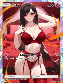 LoveangelGames-Waifu Universe Season 4- Custom Card-Valentine-Tifa - Image 1