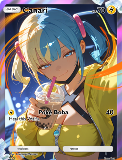 LoveangelGames-Waifu Universe Season 4- Custom Card-Canari-Poke Boba - Image 1