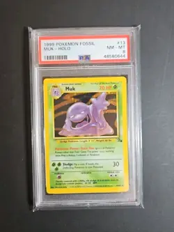 1999 POKEMON FOSSIL #13 MUK-HOLO PSA 8 TCG Graded Card - Image 1