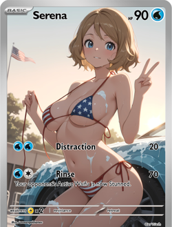 LoveangelGames-Waifu Universe Season 2- Custom Card-Serena-Car Wash - Image 1