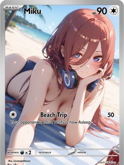 LoveangelGames-Waifu Universe Season 2- Custom Card-Miku-Trip - Image 1