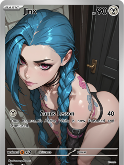 LoveangelGames-Waifu Universe Season 2- Custom Card-Jinx-Lesson - Image 1