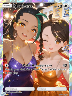 LoveangelGames-Waifu Universe Season 4- Custom Card-Nemona-Poke Anniversary - Image 1