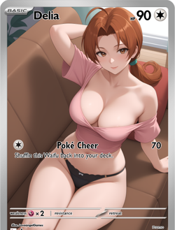 LoveangelGames-Waifu Universe Season 2- Custom Card-Delia-Cheer - Image 1