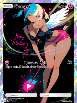 LoveangelGames-Waifu Universe Season 4- Custom Card-Valentine-Canari - Image 1