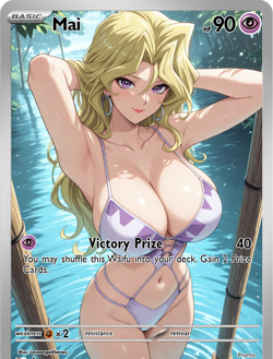 LoveangelGames-Waifu Universe Season 2- Custom Card-Mai-Victory - Image 1