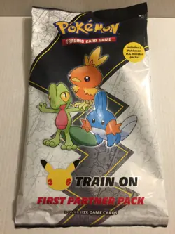 NEW Pokemon 25Th Anniversary Aloha First Partner Pack - 3 Large Card & 2 Packs - Image 1