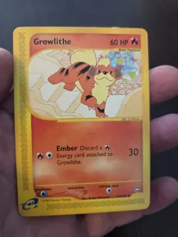 Pokemon TCG 2002 Growlithe Aquapolis E-Reader Series Uncommon Card 51/147 NM - Image 2