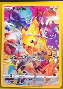 Pikachu Full Art Holo Secret Rare 160/159 Crown Zenith Pokemon TCG Card - Image 1