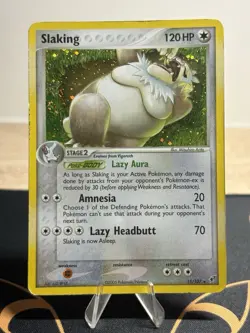Slaking 15/107 Holo Rare Ex Deoxys Set Pokemon Card SWIRL - Image 1
